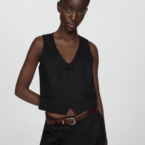 LINEN WAISTCOAT WITH BUTTONS